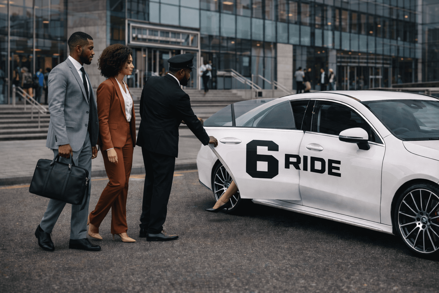 6ride corporate client pickup at office