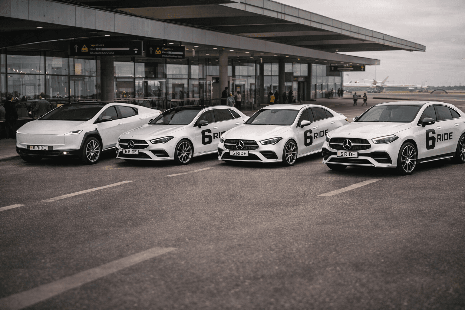 6ride fleet lineup at airport