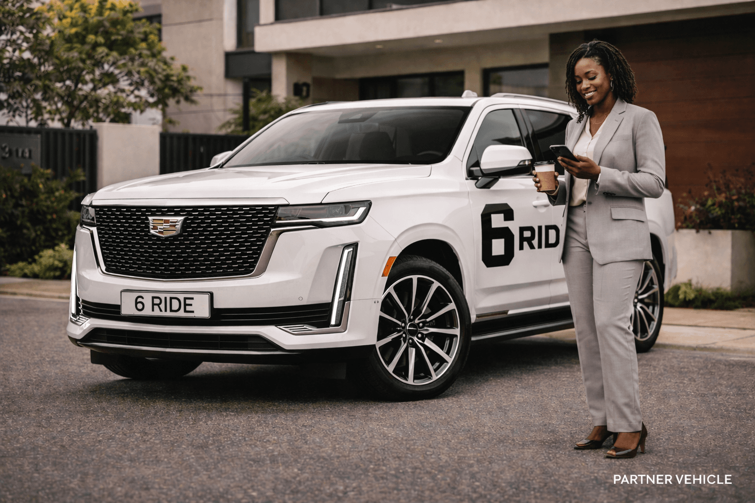 6ride partner vehicle premium female near Cadillac SUV